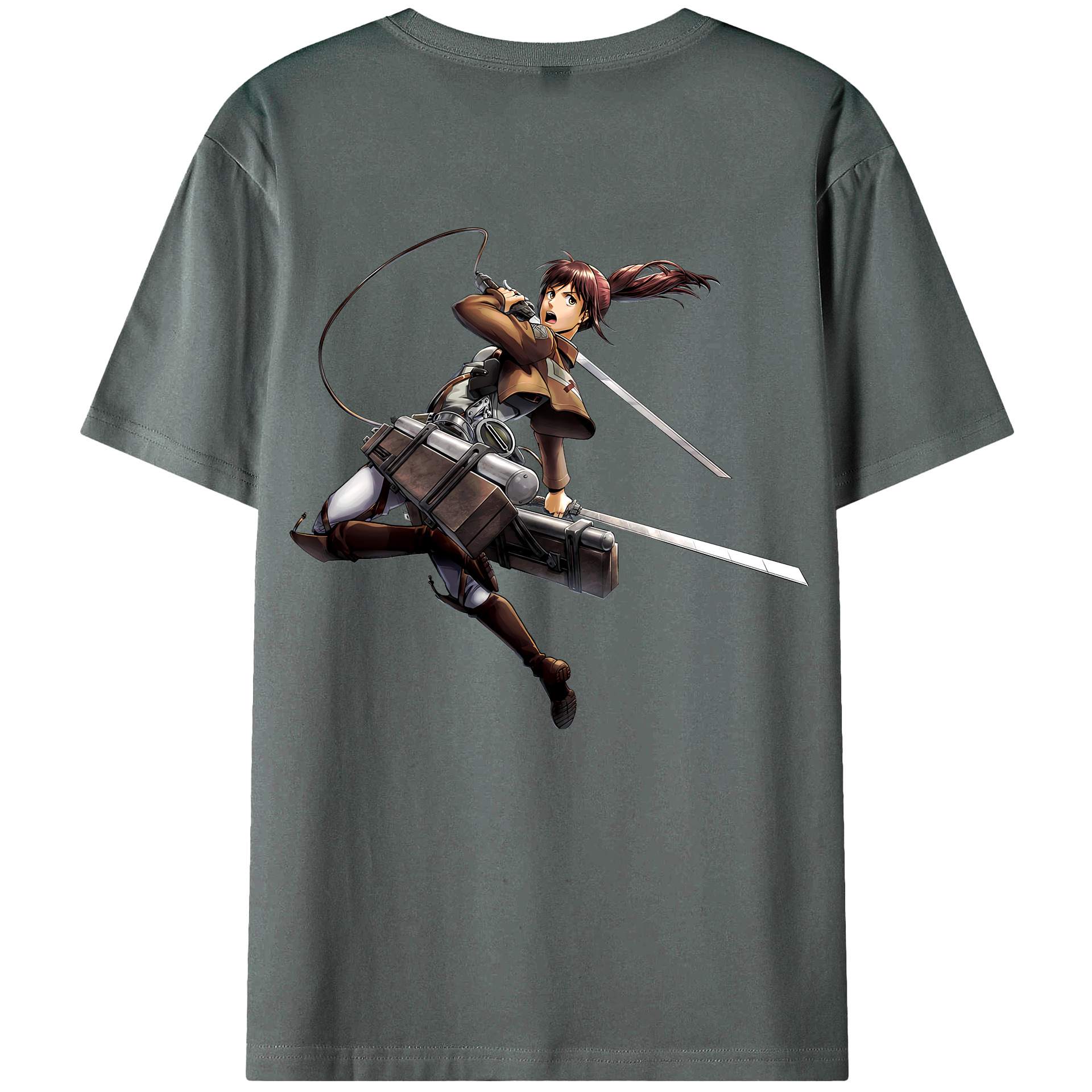 （画像用） 進撃の巨人 サシャ·ブラウス Attack on Titan Sasha Blaus 綿100％ メンズ半袖Tシャツ（バックプリント） 通気性